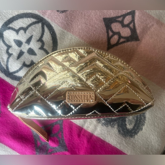 EUC Consuela Large Quilted Shiny Gold Tote - Picture 4 of 16